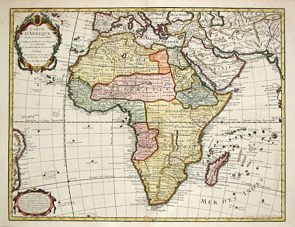 Isle, G. de l'., Carte d' Afrique Dressée pour l' usage du Roy?1722., antique map, old maps