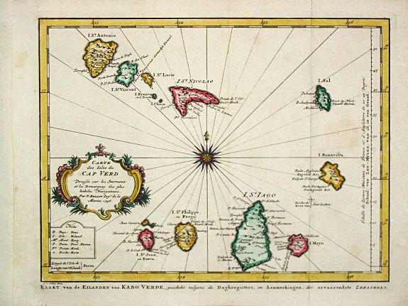 Bellin, J.N., Carte des Isles du Cap Verde., antique map, old maps