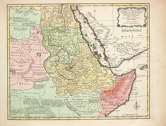 Bachiene, W.A., Nubie et Abissinie. , antique map, old maps