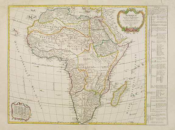 Delamarche, C.F./ D. Robert de Vaugondy., Afrique divisee en ses principeaux Empires et Royaumes., antique map, old maps