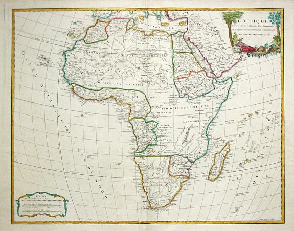 Robert de Vaugondy, G., Afrique dresse sur les relation le plus recentes., antique map, old maps