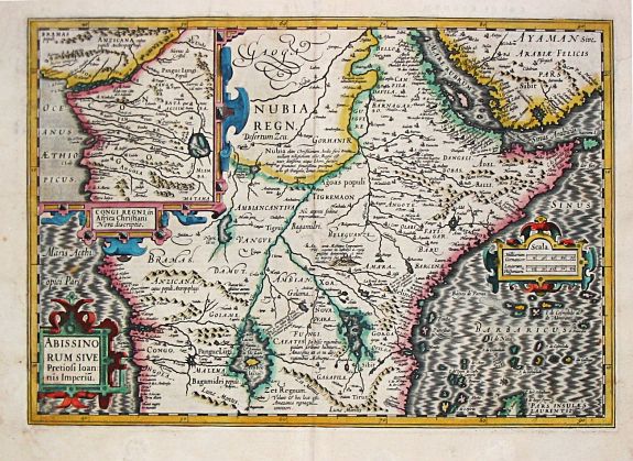 Mercator, G. / J. Hondius., Abissinorum sive Pretiosi Ioannis Inperiu / Coni Regni in Africa Christiani Nova descriptio., antique map, old maps