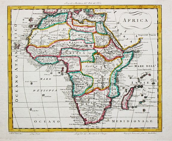 RISSI, L., Africa., antique map, old maps