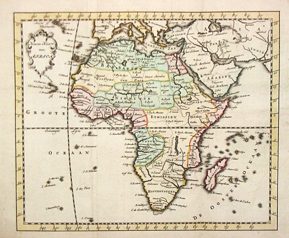 LAT, J.de., Nieuwe Kaart van Afrika., antique map, old maps