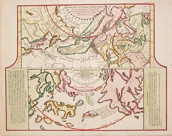 Robert de Vaugondy, D., Carte des nouvelles découvertes/ Extrait d\'une Carte Japonoise de l\'Universe., antique map, old maps