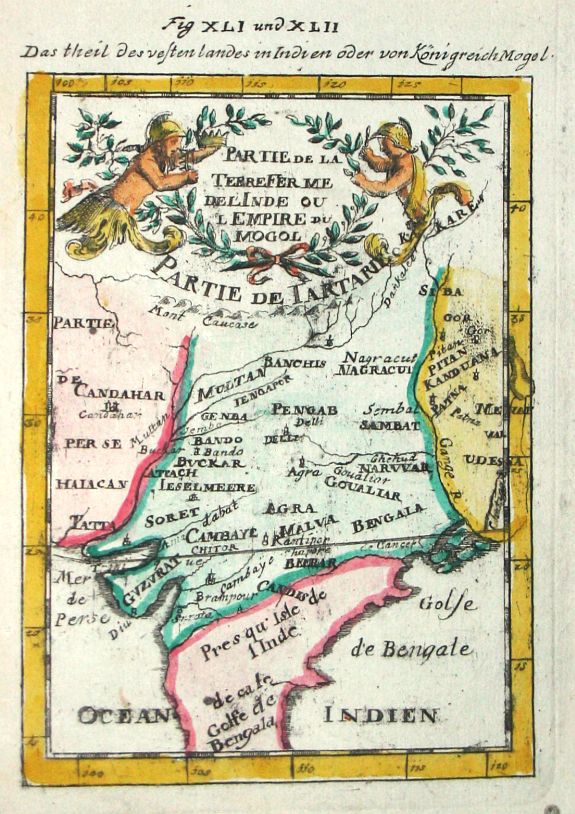 MALLET,A.M., Partie de la Tere Ferme de l'Inde ou l'Empire du Mogol., antique map, old maps