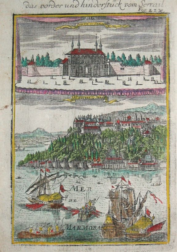 Mallet, A.M., Das vorder und hinderstück vom Serrail. , antique map, old maps