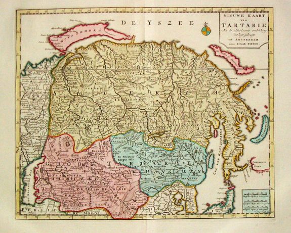 TIRION,I., Nieuwe Kaart van Tartarie, antique map, old maps