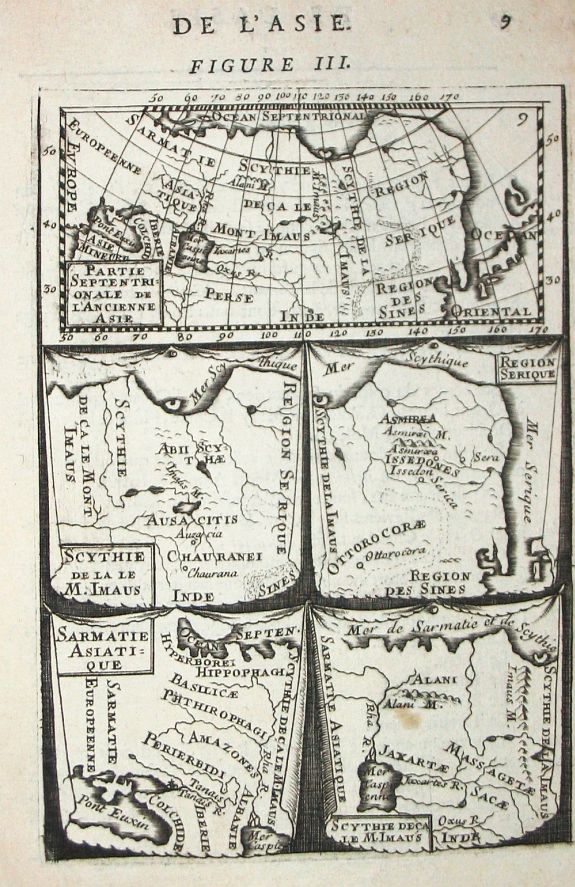 MALLET,A.M., Partie septentrionale de l' Ancienne Asie /Scythie de la M. Imaus / Region Serique / Samatie Asiatique / Scythie deca le M.Imaus., antique map, old maps