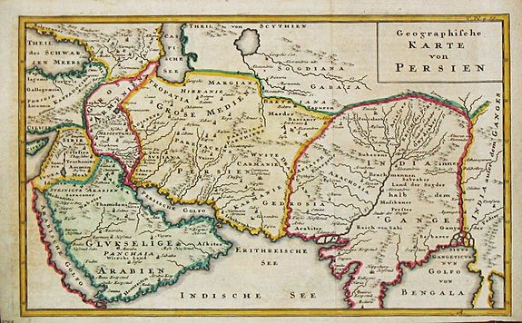 BAUMGARTEN, S.J., Geographische Karte von Persien. Arabia, antique map, old maps