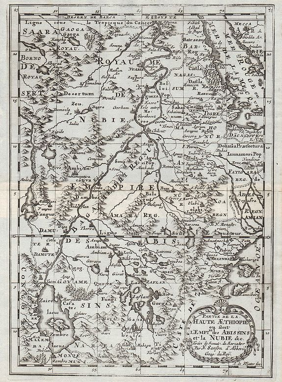 SANSON, N., Partie de la Haute Aethiopie …, antique map, old maps