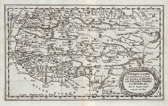 SANSON, N., Afrique ou Libie Ulterieure ou sont le Saara ou Desert, …, antique map, old maps