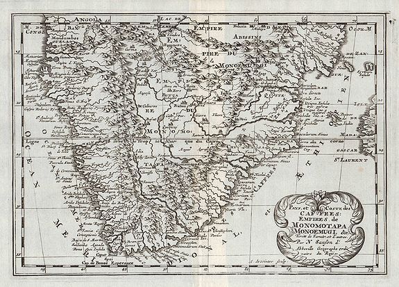 SANSON, N., Pays, et Coste des Caffres : Empires de Monomatapa Monoemugi, &c., antique map, old maps
