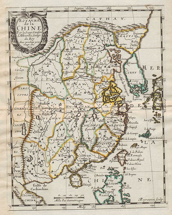 SANSON, N., Royaume de la Chine., antique map, old maps
