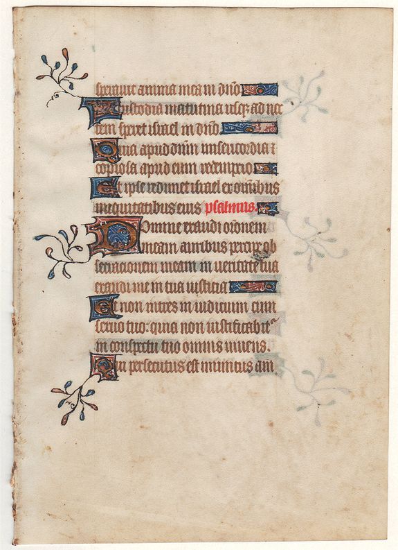 ANONYMOUS, A manuscript leaf from a Book of Hours., antique map, old maps