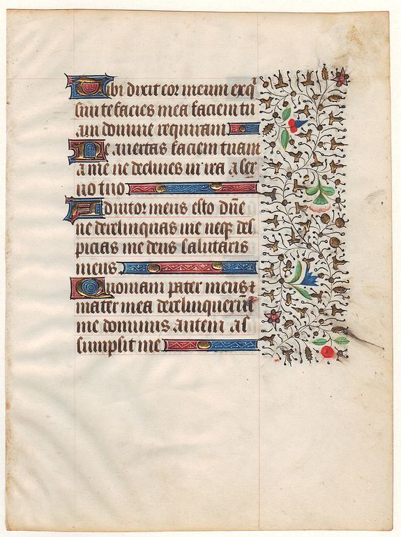 ANONYMOUS, A manuscript leaf from a Book of Hours., antique map, old maps