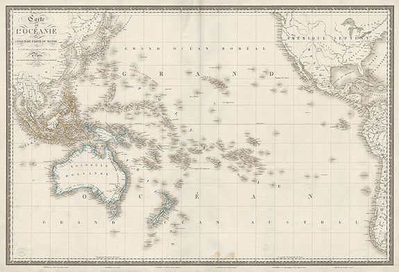 BRUE, A. H., Carte de l'Océanie ou Cinquième Partie du Monde., antique map, old maps
