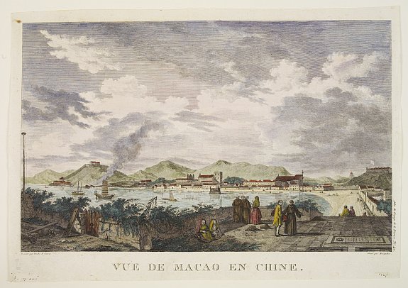 La Pérouse, J.B.G. Comte de., Vue de Macao en Chine., antique map, old maps