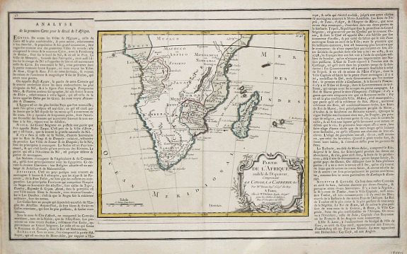 Brion de la Tour, L. / Desnos, L.Ch., Partie de L' Afrique audelàde l' Equateur, comprenant Le Congo, La Cafrerie &c., antique map, old maps
