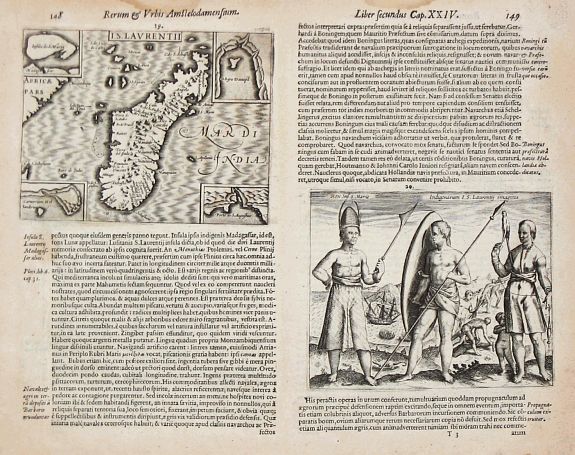 Pontanus, J.A., I.S. Laurentii. / Rex Ins. S. Maria Indigenarum I.S. Laurentii imagines., antique map, old maps