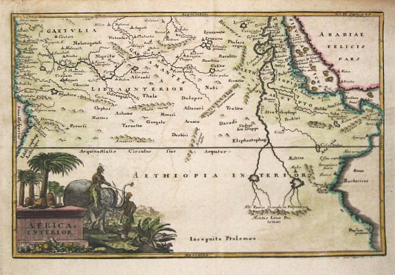 Cellarius, Ch., Africa Interior., antique map, old maps