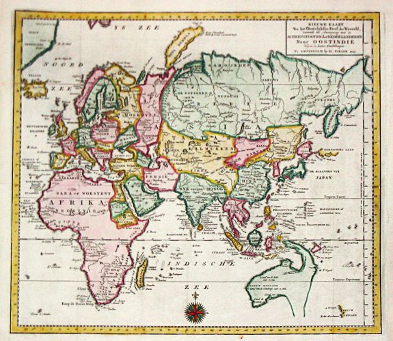 TIRION,I., Nieuwe Kaart van het Oostelyckste Deel der Weereld. , antique map, old maps