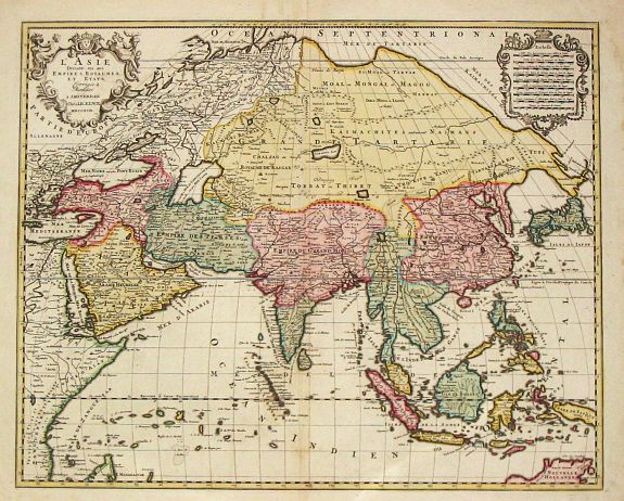 Elwe, J.B., L \' Asie Divisee en ses Empires, Royaumes et Etats., antique map, old maps