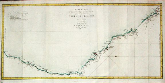 COOK, J., Kaart van Nieuw Zuid Wales of de Oostlijke Kust van Nieuw Holland ontdekt?.J. Cook? 1770, antique map, old maps
