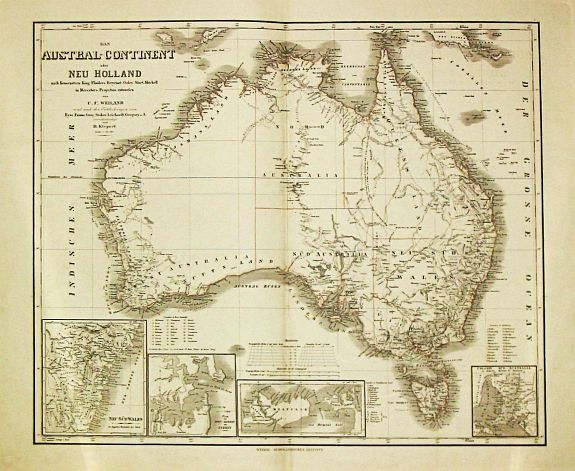 Weiland, C.F. / H. Kiepert., Das Austral Continent oder Neu Holland., antique map, old maps