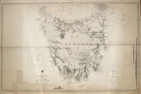 Admirality, The British, Tasmania formerly Van Diemen Land., antique map, old maps