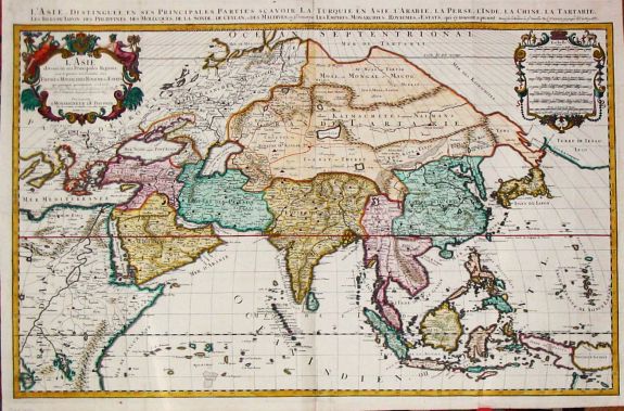 Jaillot, A.-H., L\'Asie, Distinguée en ses Principales Parties.1687 , antique map, old maps
