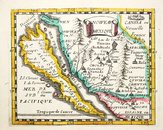 Val, P. du., Nouveau Mexique., antique map, old maps