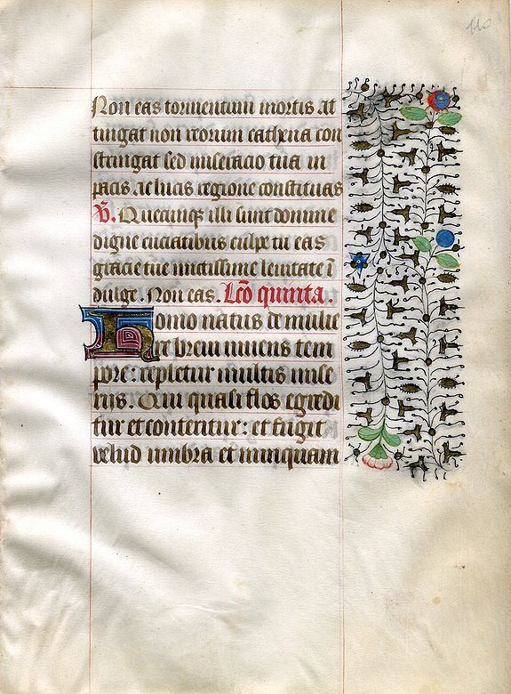 ANONYMOUS, A manuscript leaf from a Book of Hours., antique map, old maps