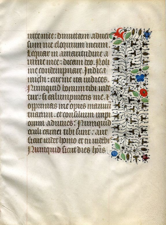 ANONYMOUS, A manuscript leaf from a Book of Hours., antique map, old maps