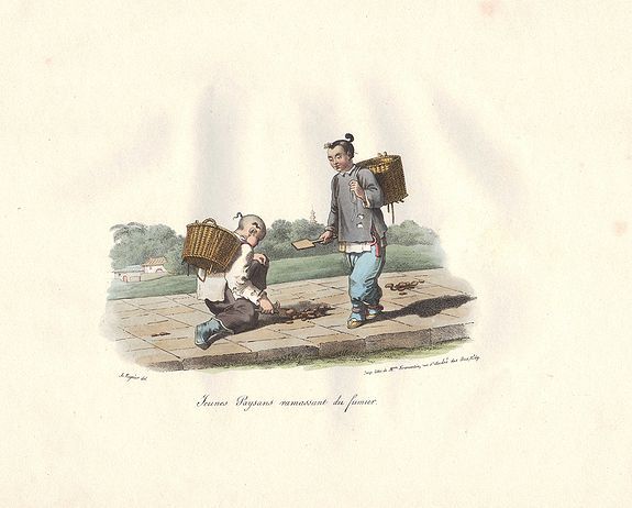 MALPIERE, D. BAZIN DE, Jeunes Paysans ramassant du fumier., antique map, old maps