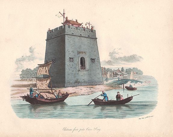MALPIERE, D. BAZIN DE, Château-fort près Tien-Sing., antique map, old maps