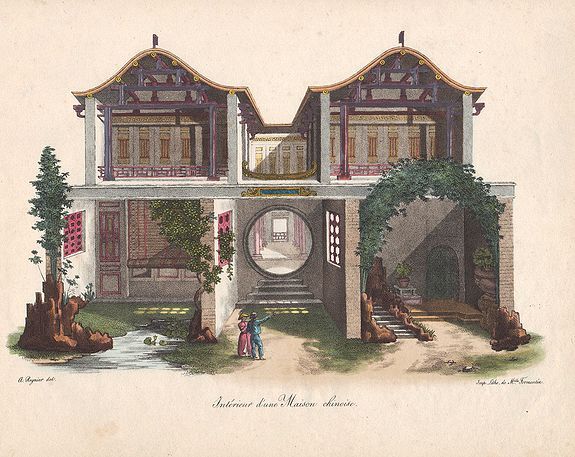 MALPIERE, D. BAZIN DE, Intérieur d'une Maison chinoise., antique map, old maps
