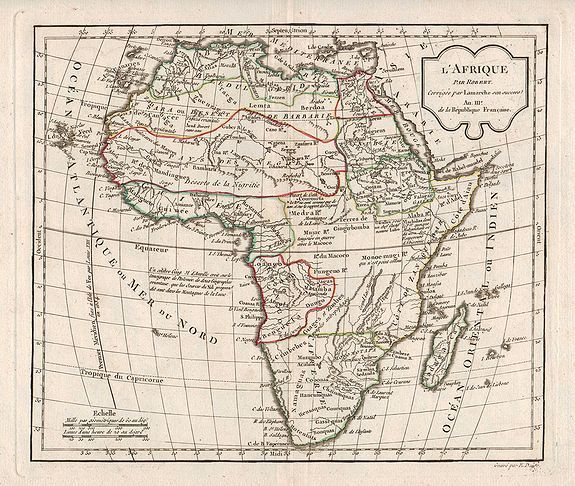 DELAMARCHE, C. F. / ROBERT DE VAUGONDY, G., L\'Afrique., antique map, old maps