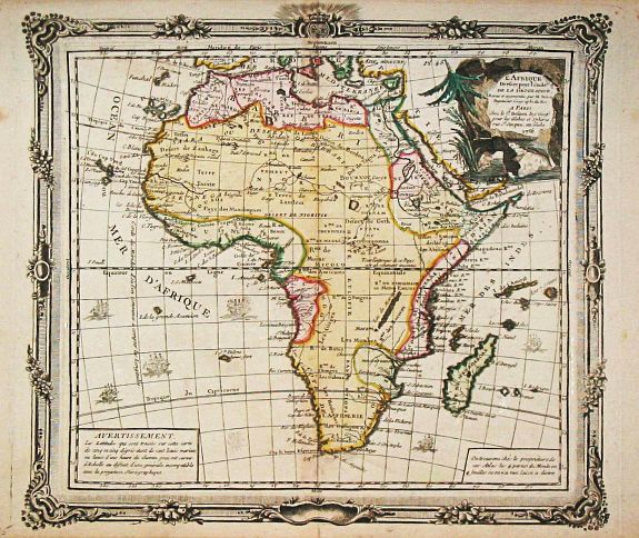 Brion de la Tour, L. / Desnos, L.Ch., L' Afrique., antique map, old maps
