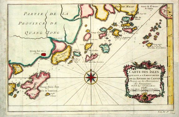 Bellin, J.N., Carte des Isles... de la Rivière de Canton. , antique map, old maps