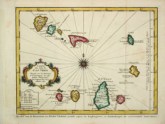 Bellin, J.N., Carte des Isles du Cap Verde., antique map, old maps