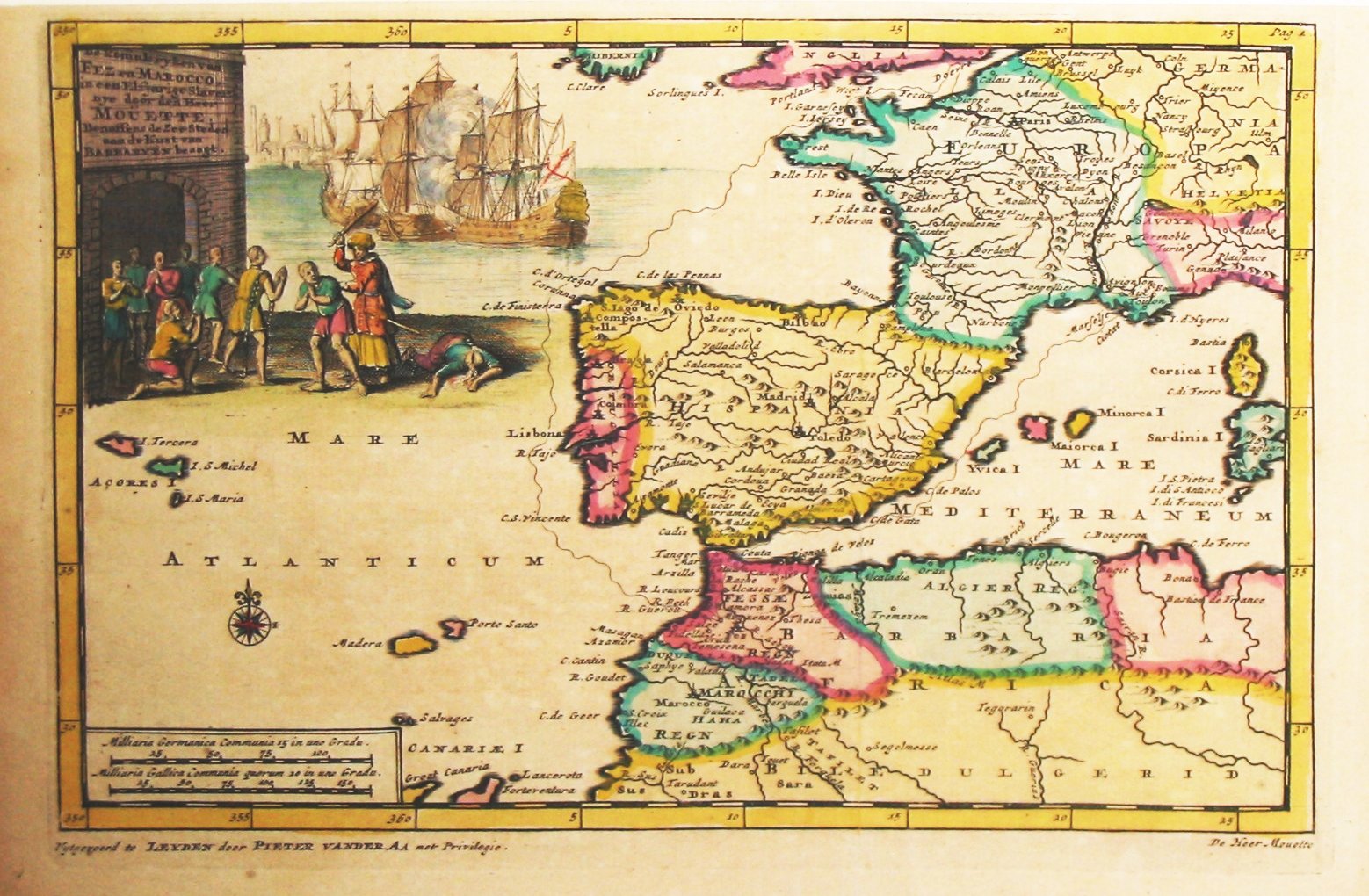 Aa, P. van der., De Koninkryken van Fez en Marocco., antique map, old maps