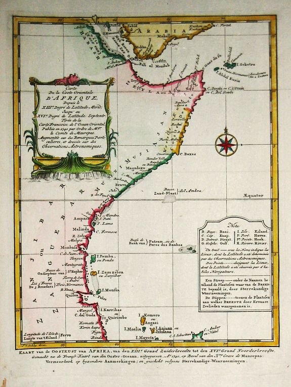 Bellin, J.N., Carte De la Coste Orientale d' Afrique., antique map, old maps