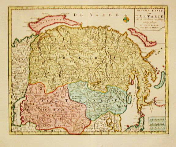 TIRION, I., Nieuwe Kaart van Tartarie., antique map, old maps