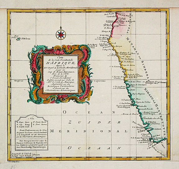 Bellin, J.N., Carte de la Coste Occidentale d' Afrique depuis le XIe. Degré jusqu'au Cap de Bonne Esperance., antique map, old maps