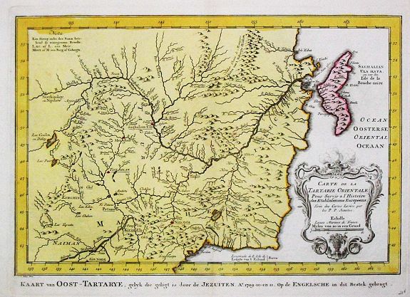 BELLIN, J.N., Map of Sachalin/ Carte de la Tartarie Orientale, antique map, old maps