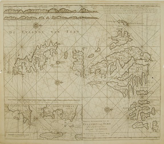 VAN KEULEN,G., Nieuwe afteekening van de Eylanden van Fero.., antique map, old maps