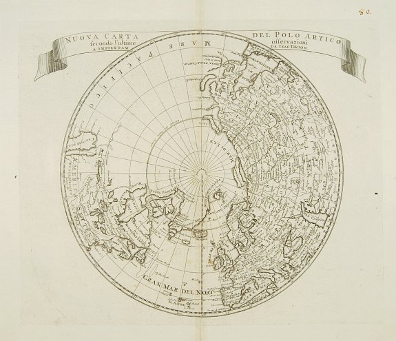 ALBRIZZI,G.B., Nuova carta del Polo Artico secondo l'ultime osservazioni .., antique map, old maps