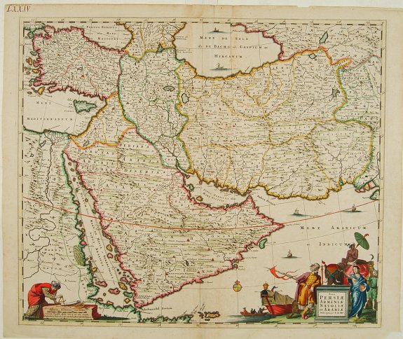 DE WIT,F., Nova Persiae, Armeniae, Natoliae et Arabiae., antique map, old maps