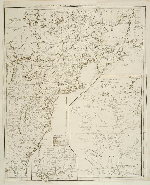 LE ROUGE, G.L., Carte d'une partie de L'Amerique septentrionale.., antique map, old maps